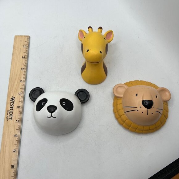 Resin Safari Animal Set of Three Wall Hanging Nursery Decor - Picture 1 of 16
